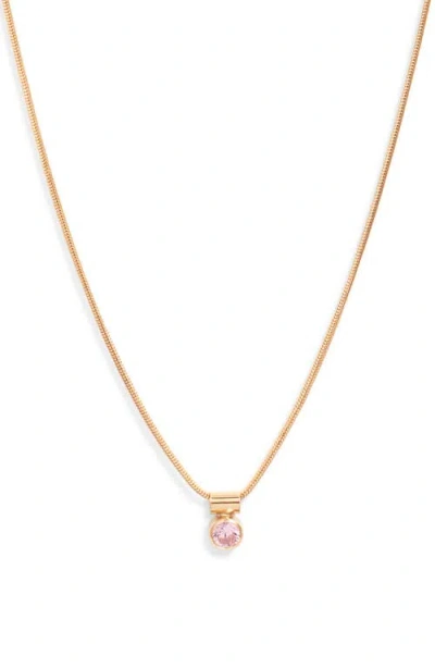 Set & Stones Ellie Birthstone Pendant Necklace In Gold/october