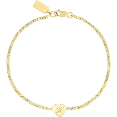 Set & Stones Emerson Initial Heart Bracelet In Gold