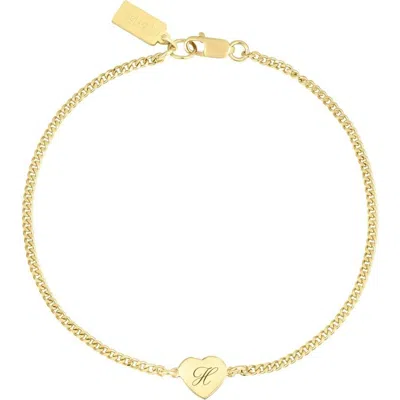 Set & Stones Emerson Initial Heart Bracelet In Gold