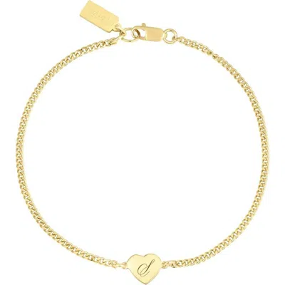 Set & Stones Emerson Initial Heart Bracelet In Gold