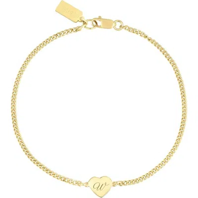 Set & Stones Emerson Initial Heart Bracelet In Gold