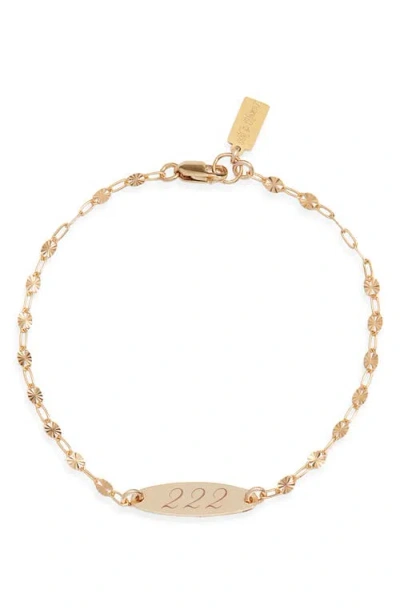 Set & Stones Engraved Angel Number Bracelet In Gold
