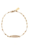 Set & Stones Engraved Angel Number Bracelet In Gold