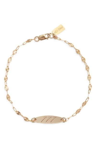 Set & Stones Engraved Angel Number Bracelet In Gold