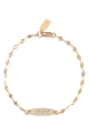 Set & Stones Engraved Angel Number Bracelet In Gold