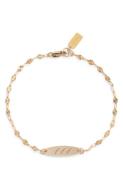 Set & Stones Engraved Angel Number Bracelet In Gold
