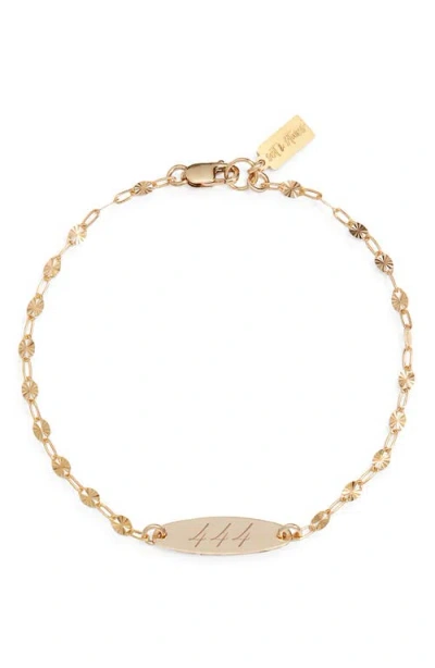 Set & Stones Engraved Angel Number Bracelet In Gold