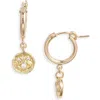 Set & Stones Evie Evil Eye Charm Huggie Hoops In Gold