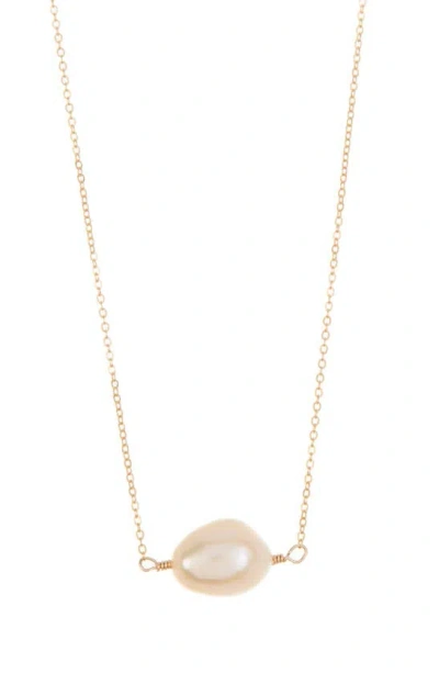 Set & Stones Freshwater Biwa Pearl Necklace In Gold