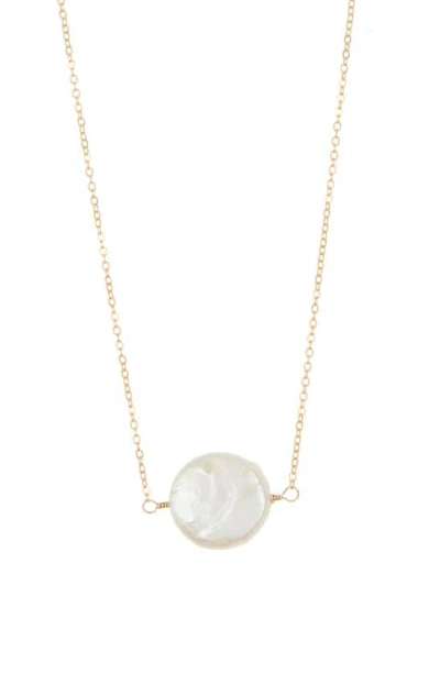 Set & Stones Freshwater Pearl Necklace In Gold/ Pearl