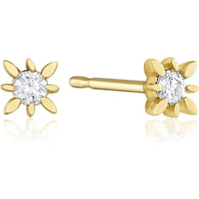 Set & Stones Geneva 14k Gold Diamond Studs In Yellow