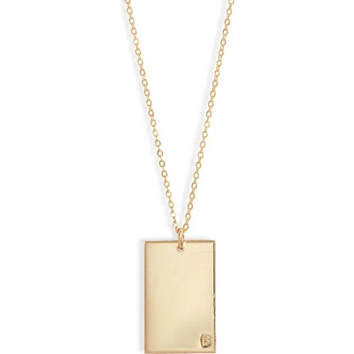 Set & Stones Goldie Initial Tag Pendant Necklace In Gold/b