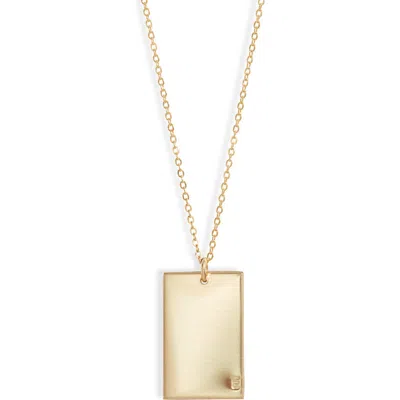 Set & Stones Goldie Initial Tag Pendant Necklace In Gold/e