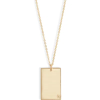 Set & Stones Goldie Initial Tag Pendant Necklace In Gold/h