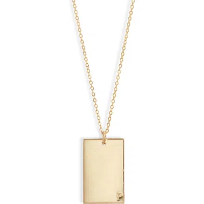 Set & Stones Goldie Initial Tag Pendant Necklace In Gold/p
