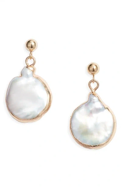 Set & Stones Gracie Freshwater Pearl Drop Earrings In Gold