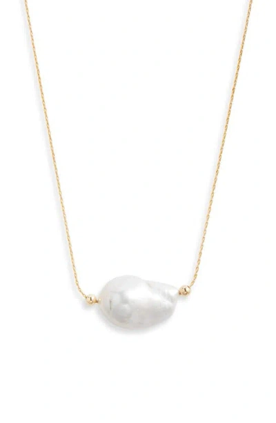 Set & Stones Jayd Baroque Pearl Necklaace In Gold