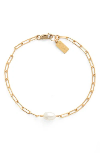 Set & Stones Jewellea Freshwater Pearl Bracelet In Gold