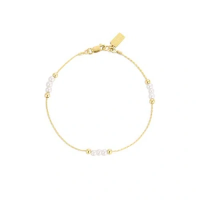 Set & Stones Jewellea Pearl Bracelet In Gold