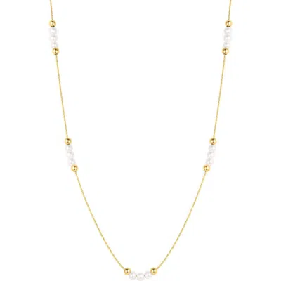 Set & Stones Jewellea Pearl Necklace In Gold