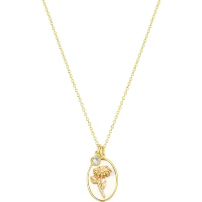 Set & Stones Katrina Birth Flower And Birthstone Charm Necklace In Gold