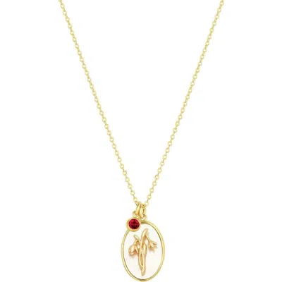 Set & Stones Katrina Birth Flower And Birthstone Charm Necklace In Gold