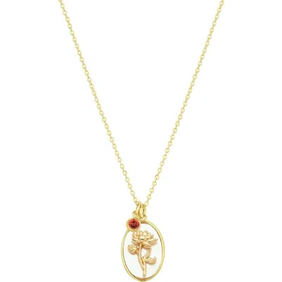 Set & Stones Katrina Birth Flower And Birthstone Charm Necklace In Gold