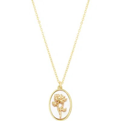 Set & Stones Katrina Birth Flower Necklace In Gold