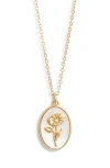 Set & Stones Katrina Birth Flower Pendant Necklace In Gold