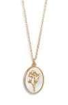 Set & Stones Katrina Birth Flower Pendant Necklace In Gold