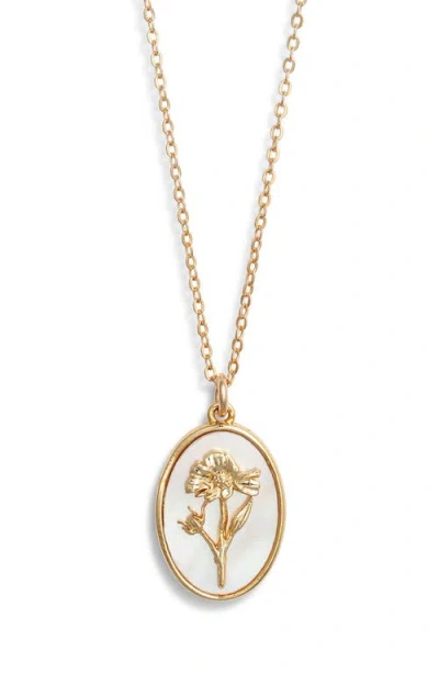 Set & Stones Katrina Birth Flower Pendant Necklace In Gold