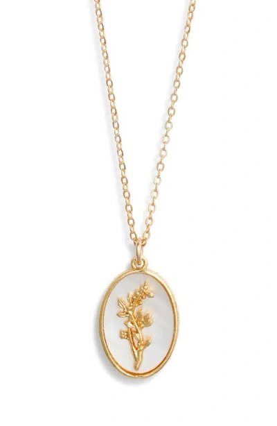 Set & Stones Katrina Birth Flower Pendant Necklace In Gold