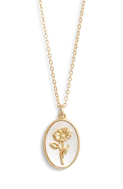 Set & Stones Katrina Birth Flower Pendant Necklace In Gold