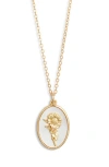 Set & Stones Katrina Birth Flower Pendant Necklace In Gold