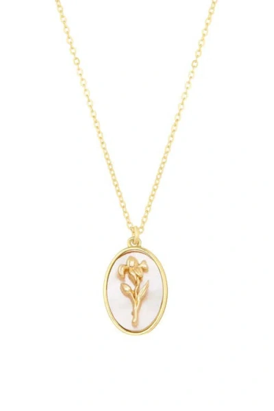 Set & Stones Katrina Birth Flower Pendant Necklace In Gold