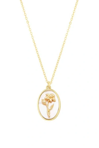 Set & Stones Katrina Birth Flower Pendant Necklace In Gold