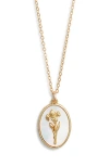 Set & Stones Katrina Birth Flower Pendant Necklace In Gold