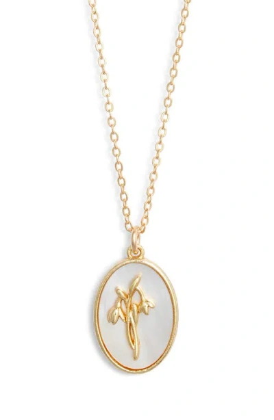 Set & Stones Katrina Birth Flower Pendant Necklace In Gold