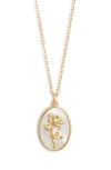 Set & Stones Katrina Birth Flower Pendant Necklace In Gold