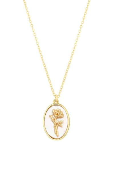 Set & Stones Katrina Birth Flower Pendant Necklace In Gold