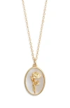 Set & Stones Katrina Birth Flower Pendant Necklace In Gold