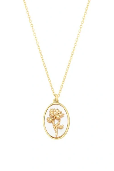 Set & Stones Katrina Birth Flower Pendant Necklace In Gold
