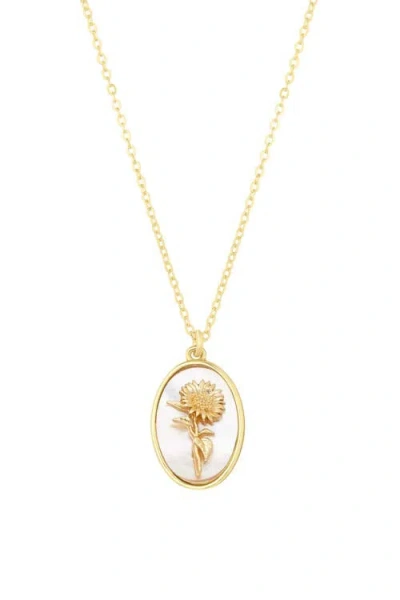 Set & Stones Katrina Birth Flower Pendant Necklace In Gold