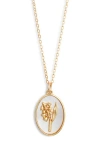 Set & Stones Katrina Birth Flower Pendant Necklace In Gold