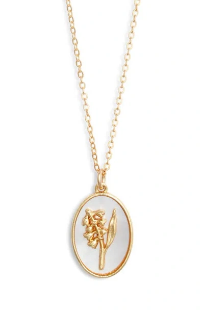 Set & Stones Katrina Birth Flower Pendant Necklace In Gold