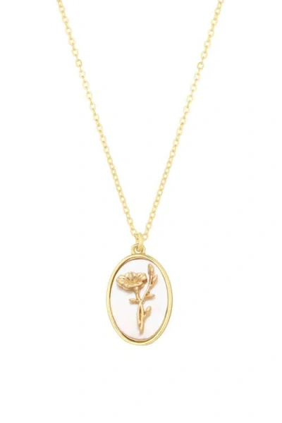 Set & Stones Katrina Birth Flower Pendant Necklace In Gold
