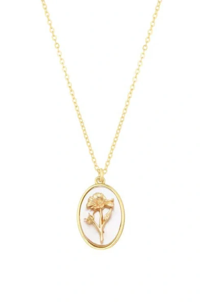 Set & Stones Katrina Birth Flower Pendant Necklace In Gold
