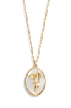 Set & Stones Katrina Birth Flower Pendant Necklace In Gold