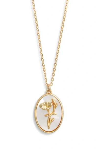 Set & Stones Katrina Birth Flower Pendant Necklace In Gold
