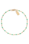 Set & Stones Kaz Bracelet In Gold/emerald